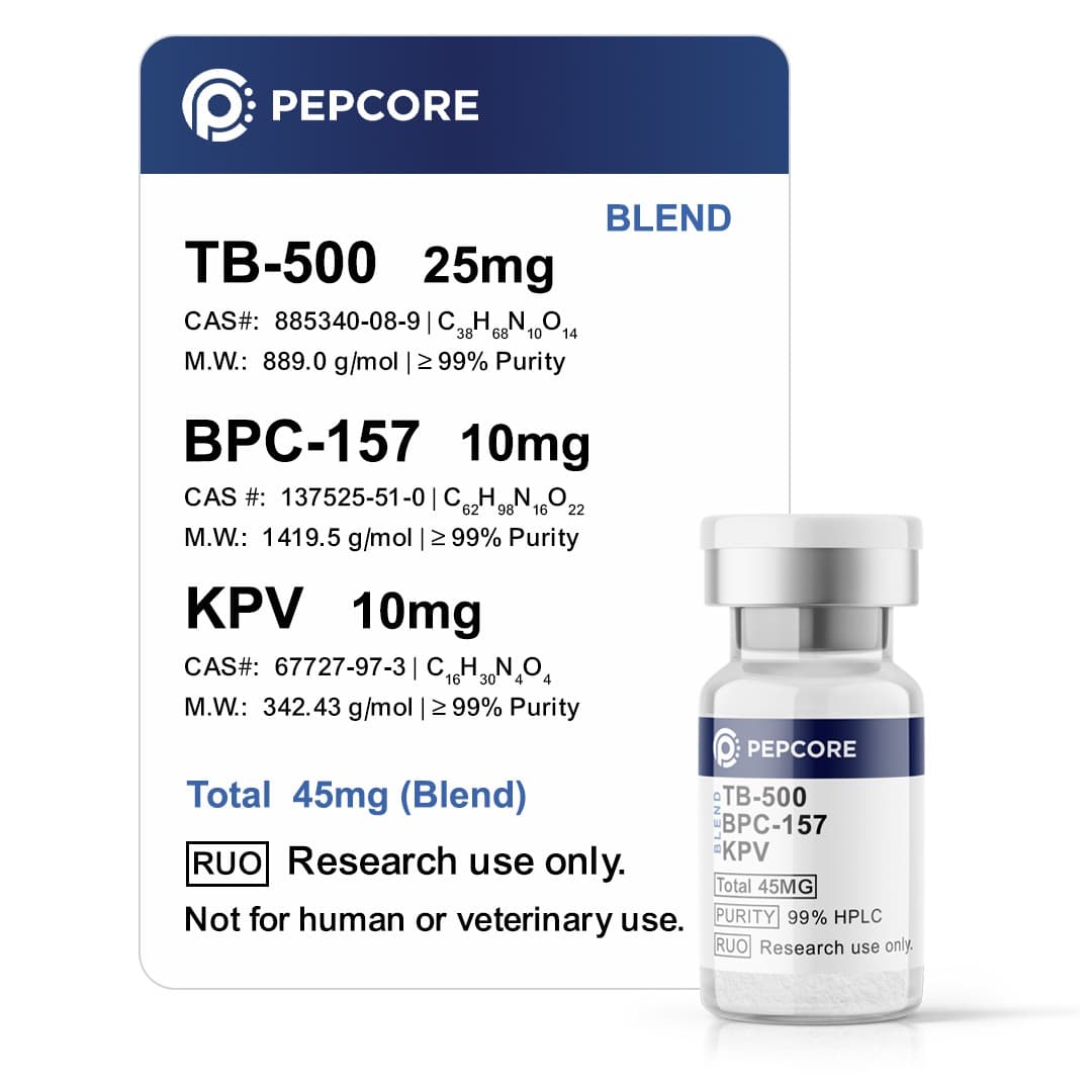 Coremend (TB4 · KPV · BPC-157) (Blend) 25 mg + 10 mg + 10 mg - Research Peptide | Pepcore