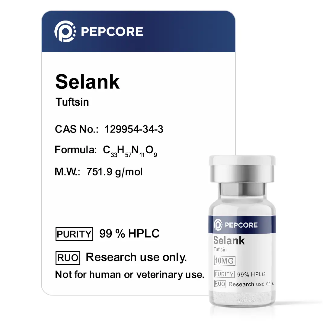 Selank 10 mg 10 mg - Research Peptide | Pepcore