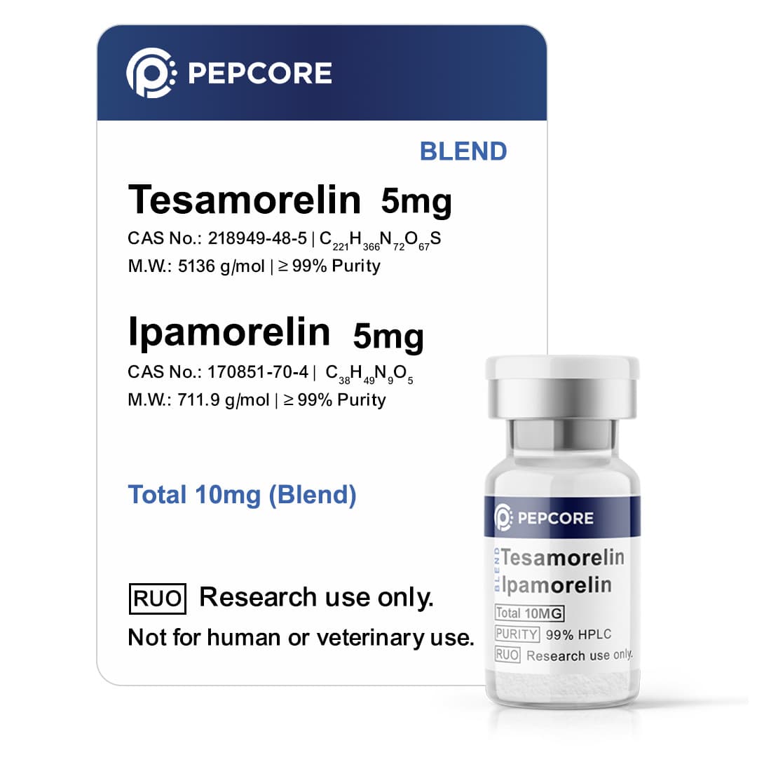 Tesamorelin (5 mg) · Ipamorelin (5 mg) (Blend) 5 mg - Research Peptide | Pepcore