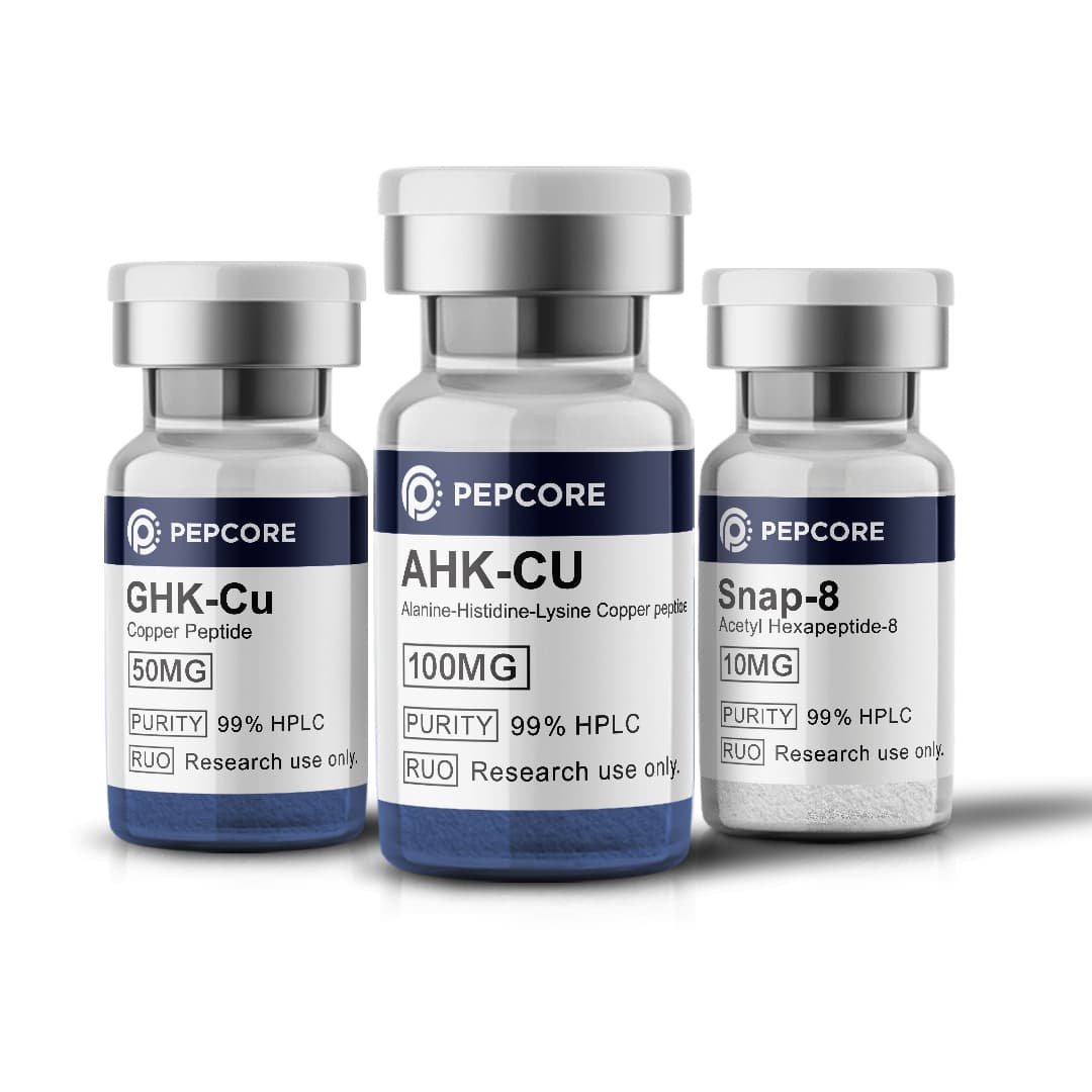 GHK-Cu + AHK-Cu + Snap-8 Bundle 3 vials - Research Peptide | Pepcore