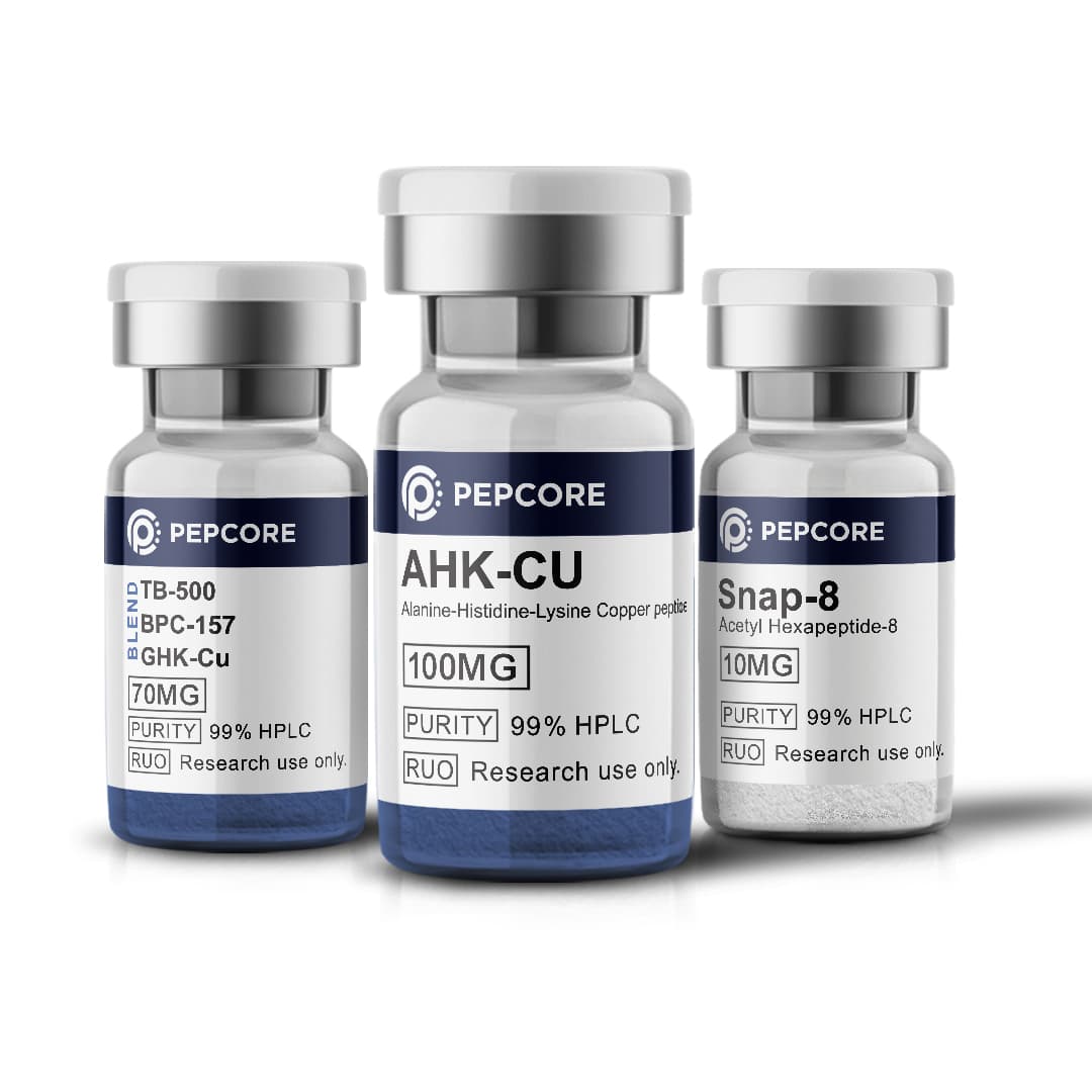 Glow + AHK-Cu + Snap-8 Bundle 3 vials - Research Peptide | Pepcore