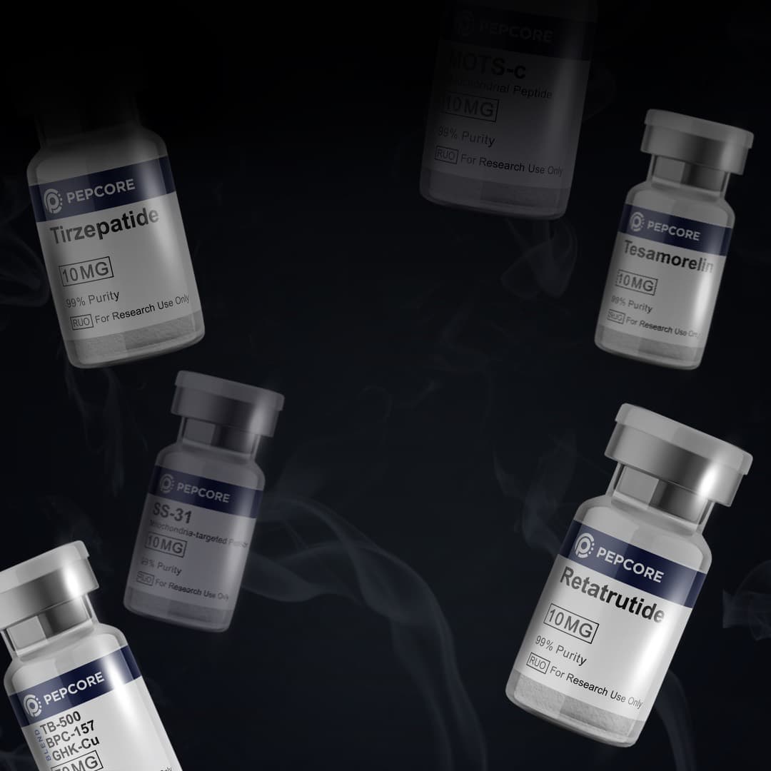 Pepcore research peptide vials