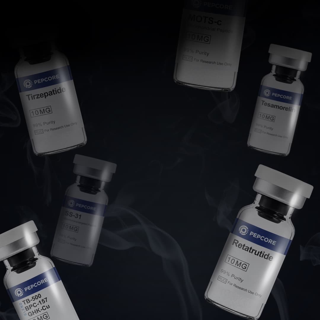 Pepcore research peptide vials