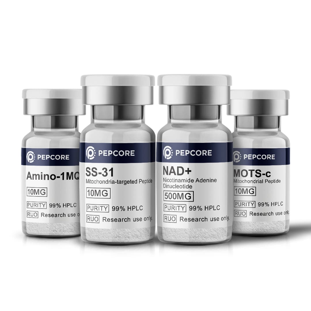 MOTS-c + SS-31 + NAD+ + 5-Amino-1MQ Bundle 4 vials - Research Peptide | Pepcore